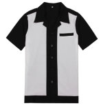 Hot Sale Design Men's Shirts Black and White Us Plus Size Dropshipping in Stock