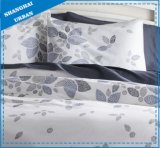 Fall Gray Leaf Printed Polyester Duvet Cover Set