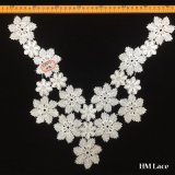 37*34cm Superdry Floral Knitted Lace Trim Collar Dress Fabric Embroidery Trimming Lace with Full White Flower Pattern Hml8633 Factory Outlet Sample Available