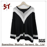Ladies Fashion Casual Color Mixing Fashion Knit Sweater