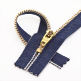 New Products Metal Brass Zipper with Cotton Tape