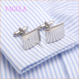VAGULA 2015 Fashion Silver Plated Smooth Gemelos Copper French Cufflinks