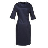 Vintage Design Clothing MIDI Plain Deep Blue Tight Dress