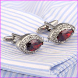 Fashion Red Ruby Diamond Rhinestone Cufflinks