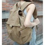 Girls/Ladies Fashion Casual Rucksack High School Bags Canvas Drawstring Backpack