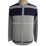 Men Knitted Round Neck Long Sleeve Cardigan with Buttons