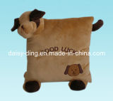 Plush Cushion with Dog Embroidery