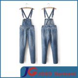 Factory Wholesale Women Suspender Trousers Denim Pants (JC1332)