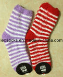 Lady Feather Bed Socks with Stripe Pattern