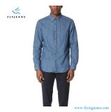 Fashion Custom Fit Long Sleeves Men Denim Shirts with Light Blue by Fly Jeans