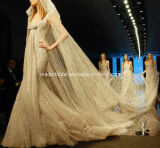 Mermaid Custom Embroidery Bridal Ball Gown V-Neck Wedding Dress Lu01