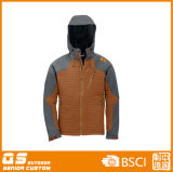 Men's Padded Leather Jacket with Hood