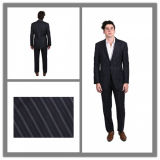 Tailor Made Fashion Stylish Slim Fit Men's Black Striped Formal Suit (SUIT6205)