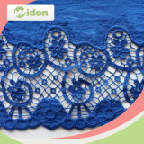 Eco-Friendly Materials Blue Cotton Fabric Multicolor Guipure Lace