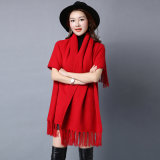 Women Fashion Viscose Nylon Knitted Fringe Winter Shawl (YKY4529)