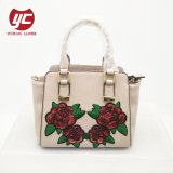 Fashion Ladies Tote Hand Bag with Sequin Flower Embroidery