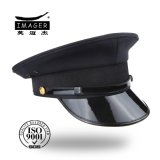 Plain Style Black Military Corps Hat with Black Strap