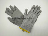 Cinda Anti-Cut-5 Grey PU Palm Coated Safety Working Gloves