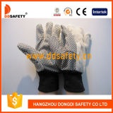 Ddsafety 2017 PVC Dotted Canvas Cotton Industrial Safety Work Gloves