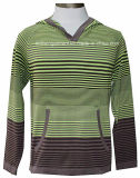 Men Fashion Knitted V Neck Pullover with Color Stripes (10-0204)