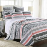 Cotton Rotary Print Quilt in Grey (DO6104)