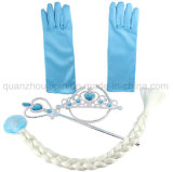 Custom Frozen Queen Princess Cosplay Wig Gloves Sceptre Headwear Props