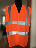 Hi-Vis Orange Safety Reflective Mens Work Vest with Tapes