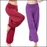 OEM Yoga Pants Womens 2016 High Waist Modal Cotton Loose Custom Yoga Pants