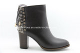 Classic Medium High Heel Women Leather Ankle Boots