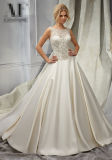 Satin Lace A-Line Bridal Wedding Dresses (WMA106)