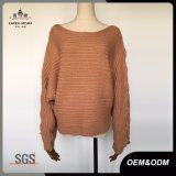 Ladies Sleeve Lace up Boat Neck Sweater