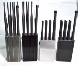 Hot Selling 8 Antenna Cell Phone + GPS Signal Jammer Blocker with Cooling System, Handheld Cell Phone GPS Jammer