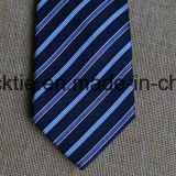 Poly Woven Navy Striped Necktie for Men