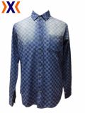 Y/D Plaid Fabric Men's Shirt with Heavy Enzyme Washing