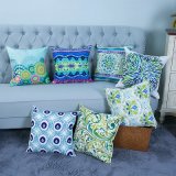 Digital Print Decorative Cushion/Pillow with Ikat Geometric Pattern (MX-36)