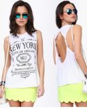 Fashion Design Printed Halter Slim Vest for Women Top