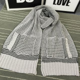 Unisex Winter Warm Color Mixed Heavy Knitted Scarf with Pocket (SK183)