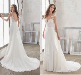 2018 Lace Beach Bridal Dress Mermaid Sheer Straplswedding Gown Lb118