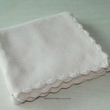 100% Cotton Knit Baby Blankets with Crochet Edge