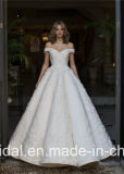 off Shoulder Ball Gowns Lace Beaded Puffy Custom Bridal Wedding Dresses 2018 Lb1821