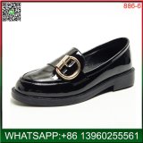 New Design Black Round Head Flat Loafers Lady Shoes