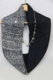 Grey / Black Neck Warmer for Ladies Fashion Accessory Acrylic Scarf
