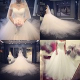2017 Morden Simple Light Tulle off Shoulder Cathedral Wedding Dress
