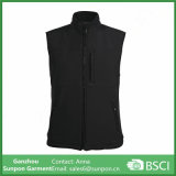 Black Men's Outdoor Coat Softshell Vest