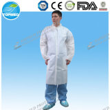 Hot Sale Non-Woven Lab Coat, Disposable Lab Working Coat/Gown, Protective Visitor Coat