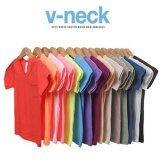2018 Hottest Rainbow 100% Cotton V-Neck Blank Kid T Shirt