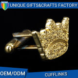 Factory Supply Personalized Metal Embossed Gold Plating Cufflink Sleeve Button