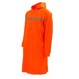 Road Workers Heavy Duty Breathable Rain Coat with Reflective Strips