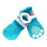 Lovely Lace Border Knitting Anti Skid Dog Shoes and Dog Socks