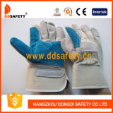 Ddsafety 2017 Double Palm Reinforced Blue Leather Working Safety Glove